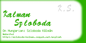 kalman szloboda business card